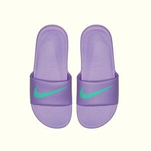 NIKE KAWA PURPLE TEAL Padded flip flop SLIDE sandals youth big girls size 4